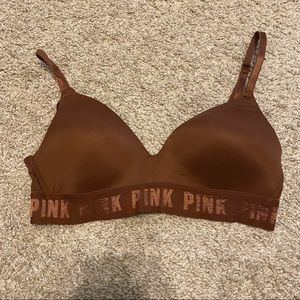 Brown wireless 32c pink brand bra